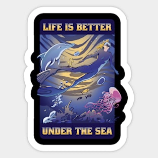 Under The Sea Funny Scuba Diving Gift Sticker